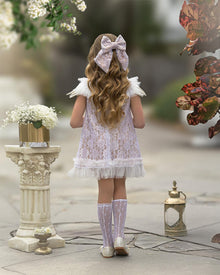 Girl | Dove Lace Overlay Dress | Beige
