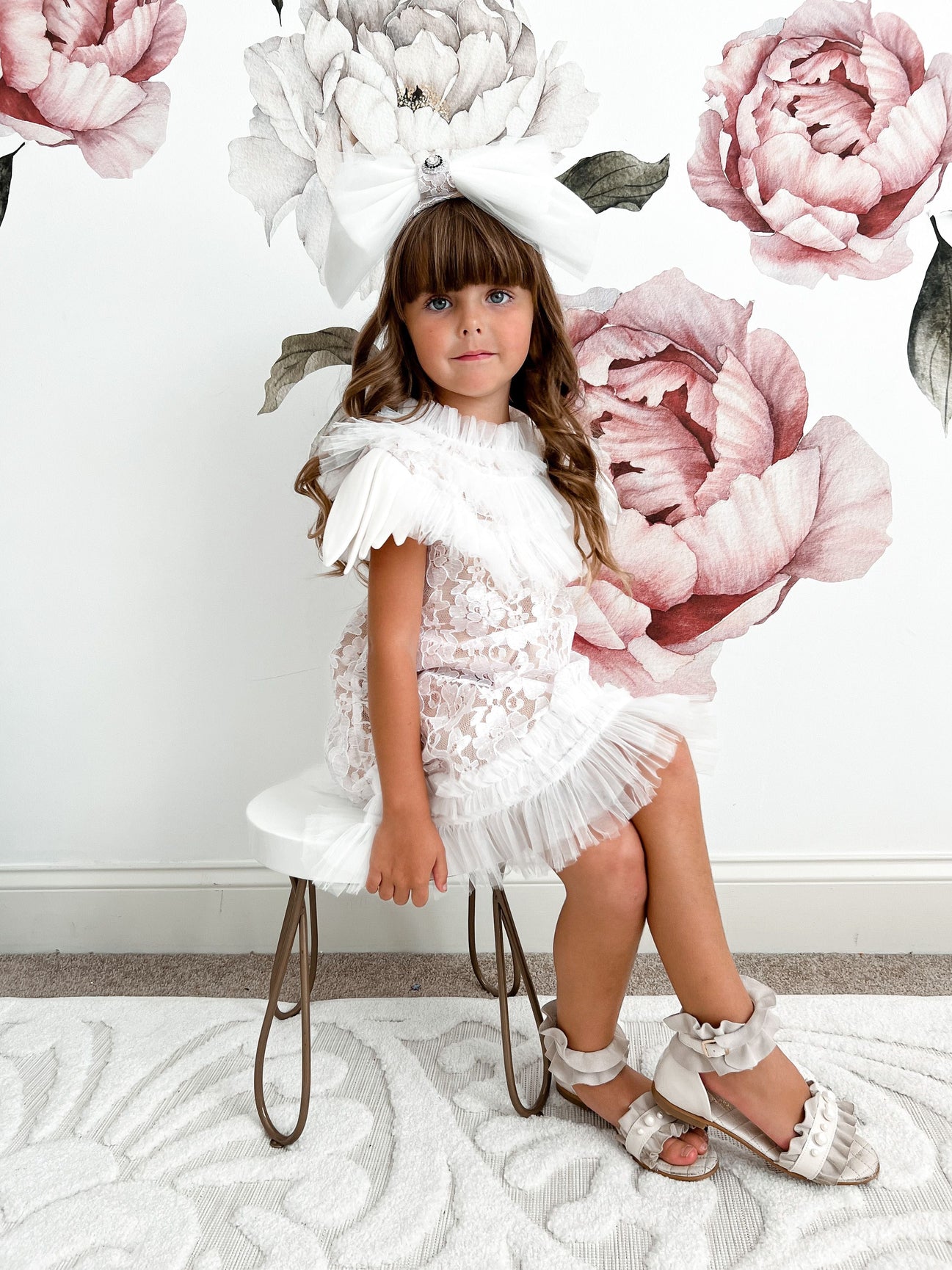 Girl | Dove Lace Overlay Dress | Beige