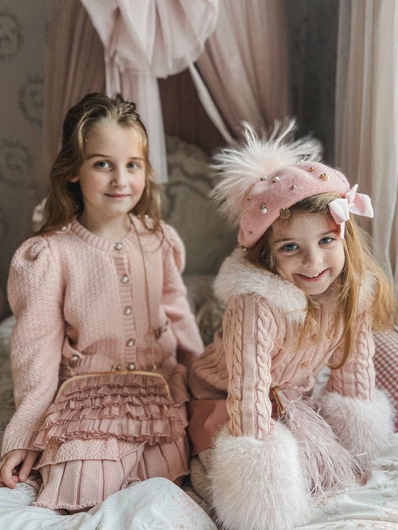 Girl | Dusty Organza Ruffle Handbag | Pink