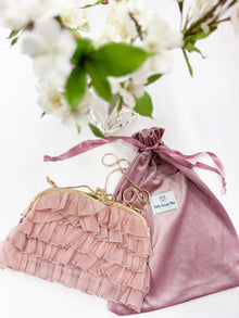 Girl | Dusty Organza Ruffle Handbag | Pink