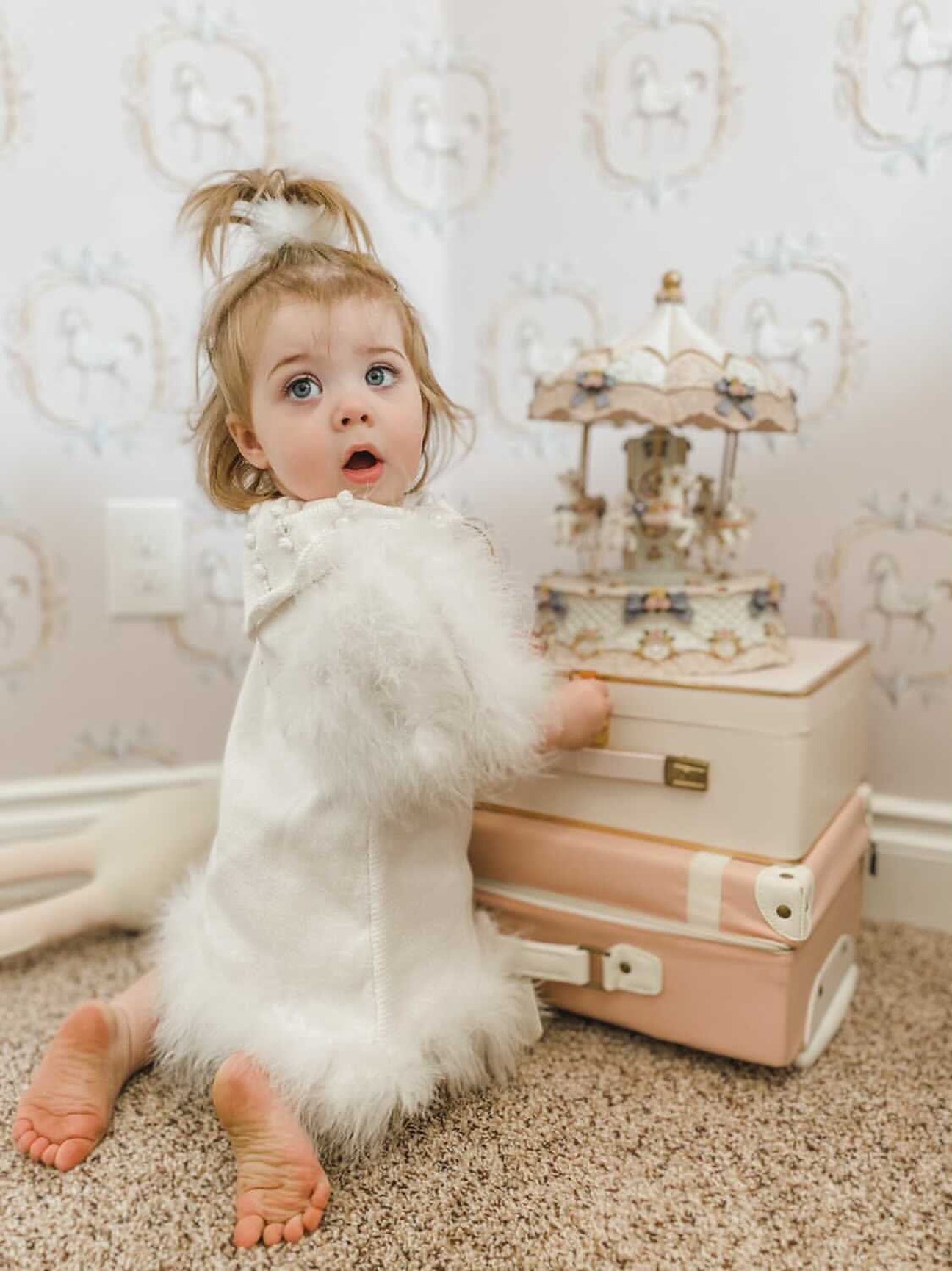 Girl | Ella Knit Feather Dress | White