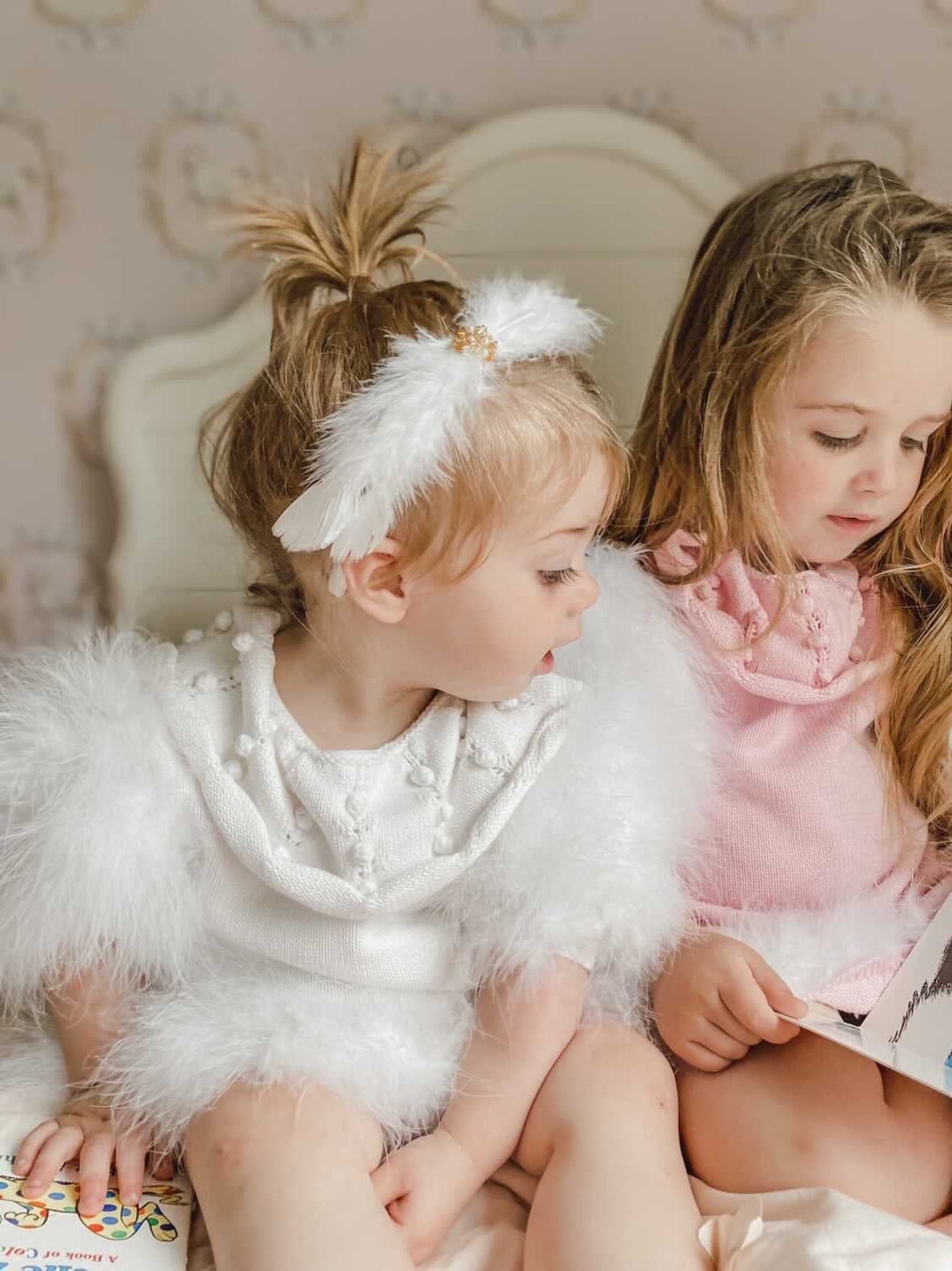Girl | Ella Knit Feather Dress | White