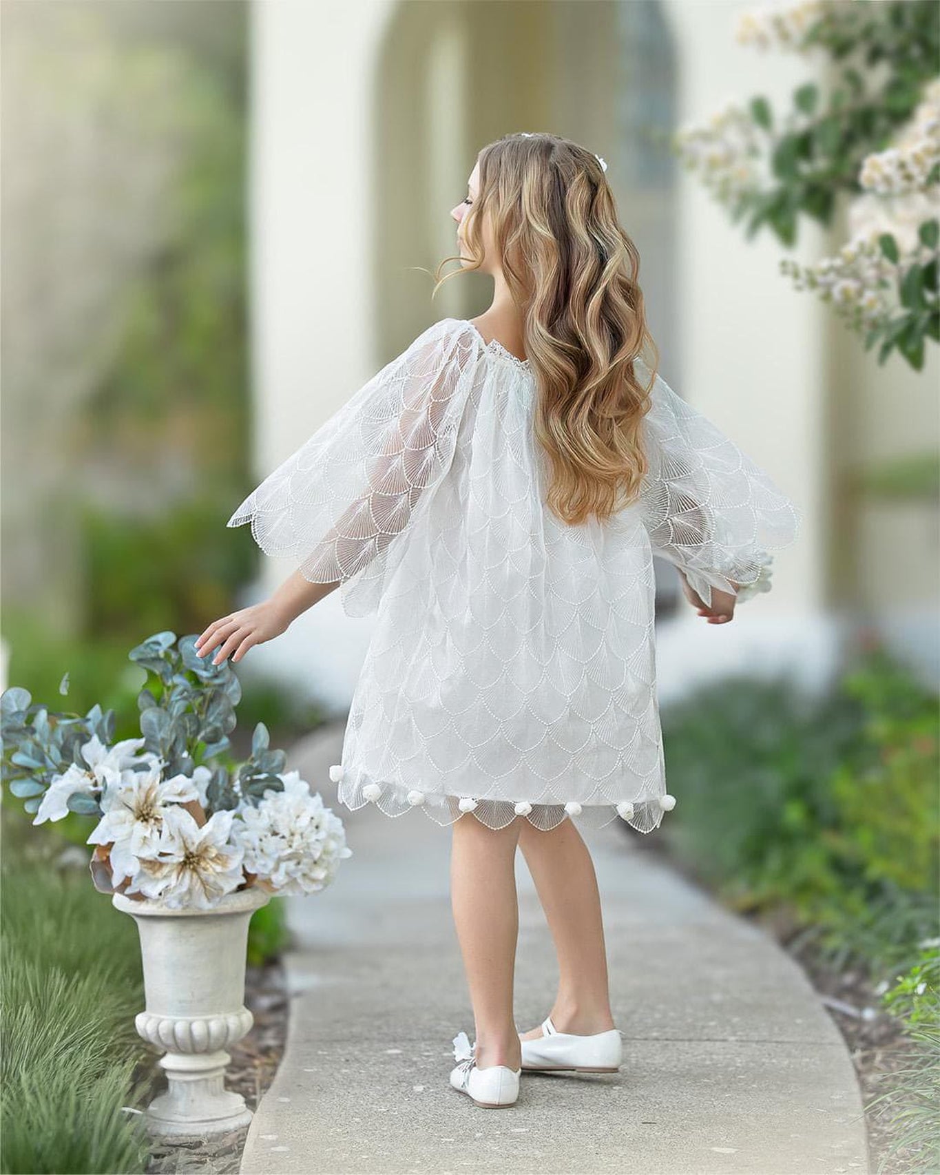 Girl | Faith Scallop Dress | White