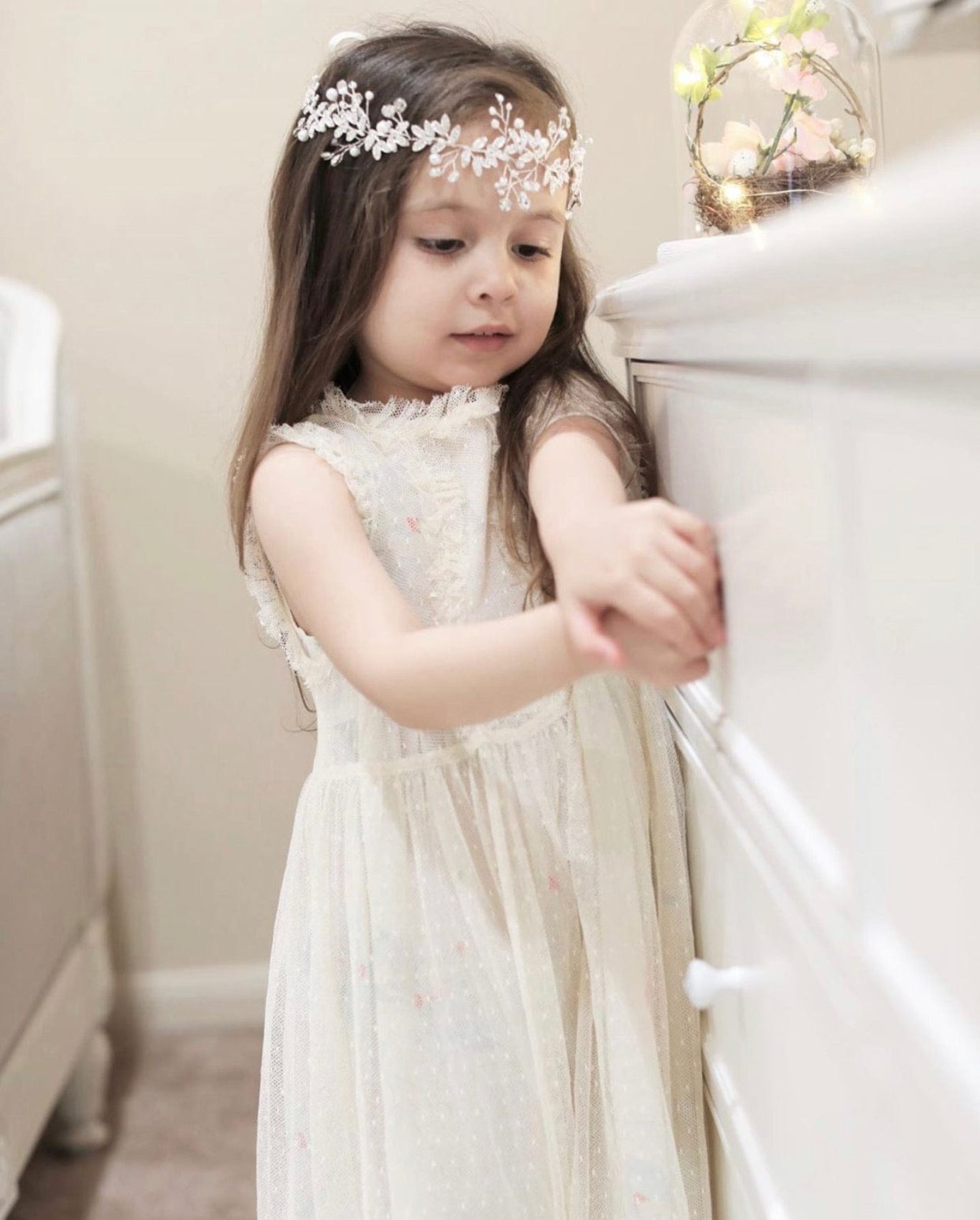 Girl | Flower Hair Garland | Silver