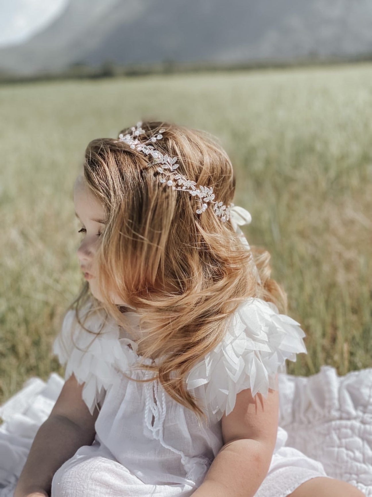 Girl | Flower Hair Garland | Silver