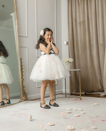 Girl | Giselle CrissCross Tulle Dress | Ivory x Black