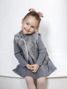 Girl | Grey Rabbit Vest | Gray