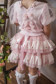 Girl | Harlow Pink Embroidered Tulle Skirt