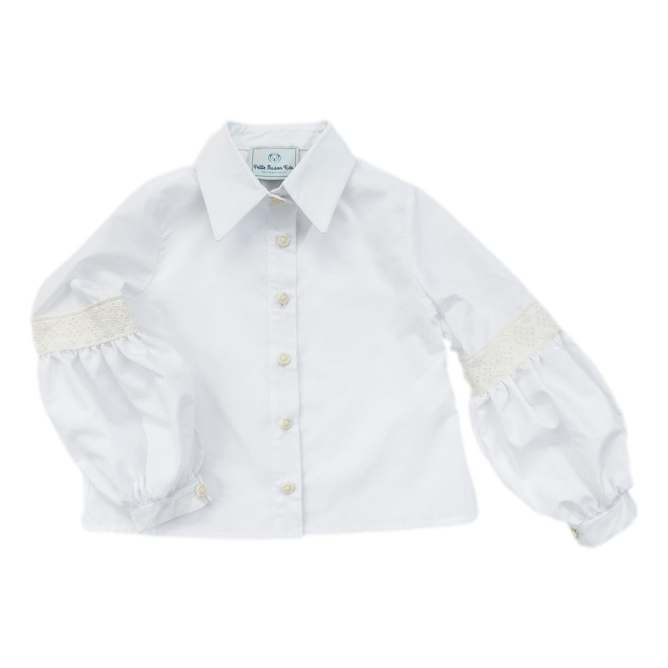 Girl | Herringbone Dress and Blouse Set | Brown x White