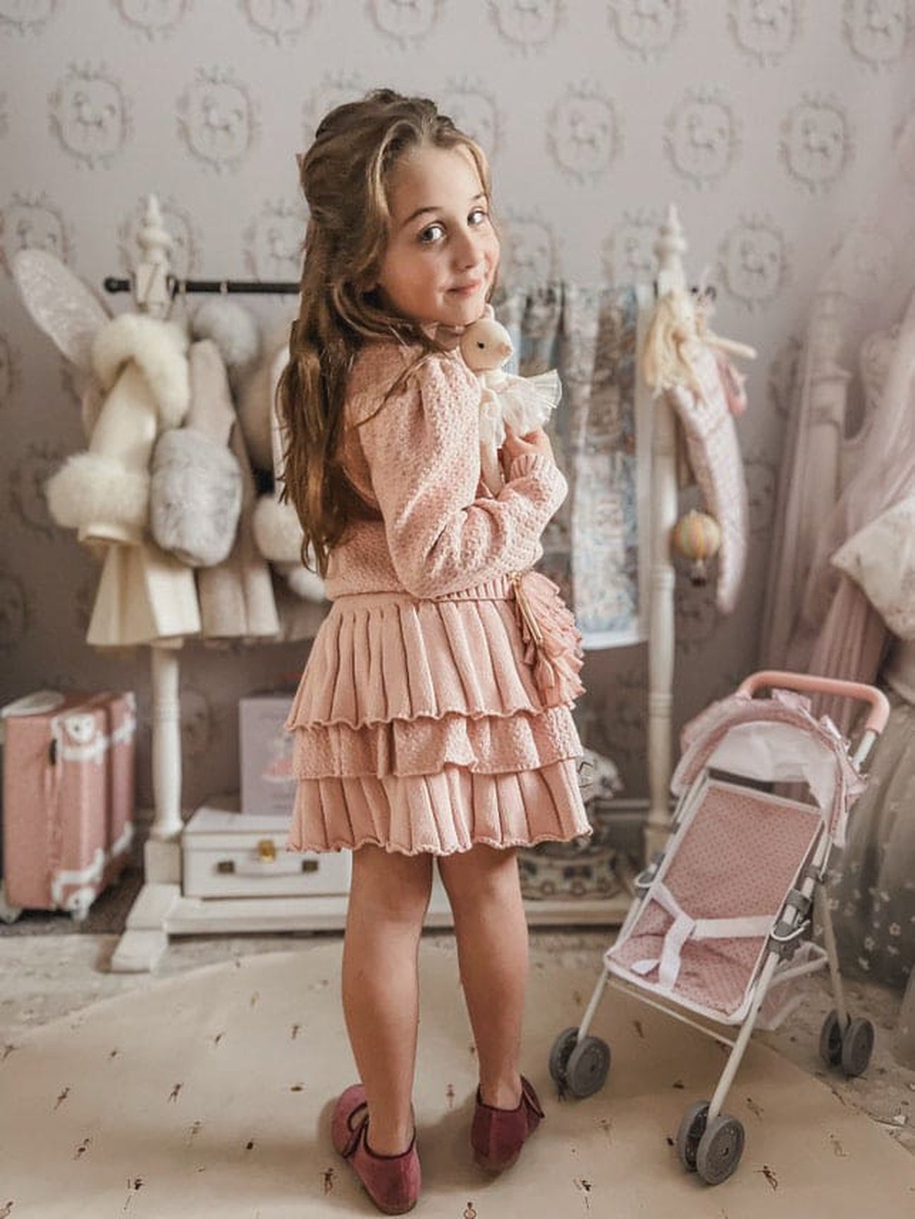 Girl | Julie Pink Knit Cotton Skirt
