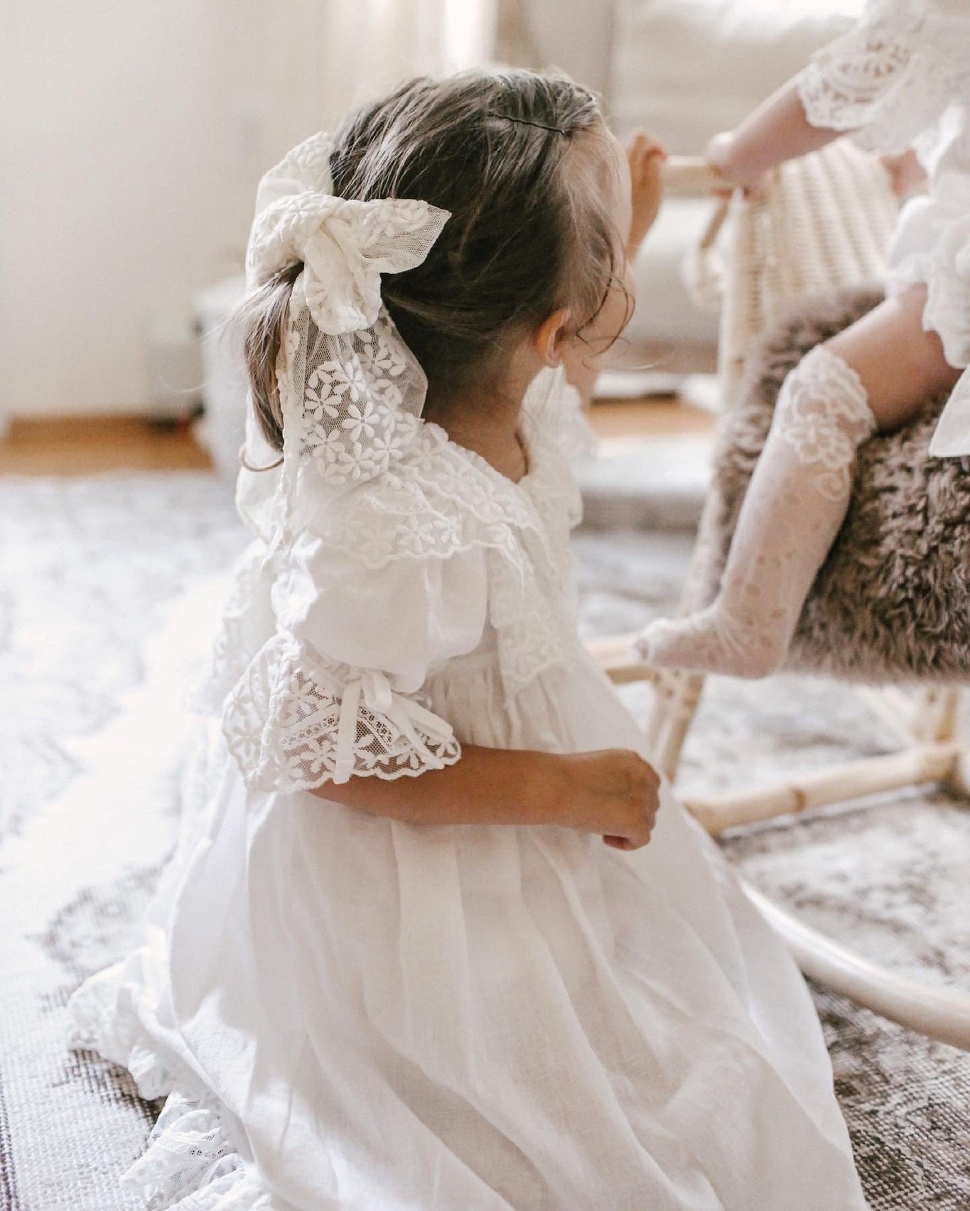 Girl | Katherine Embroidered Linen Dress | White