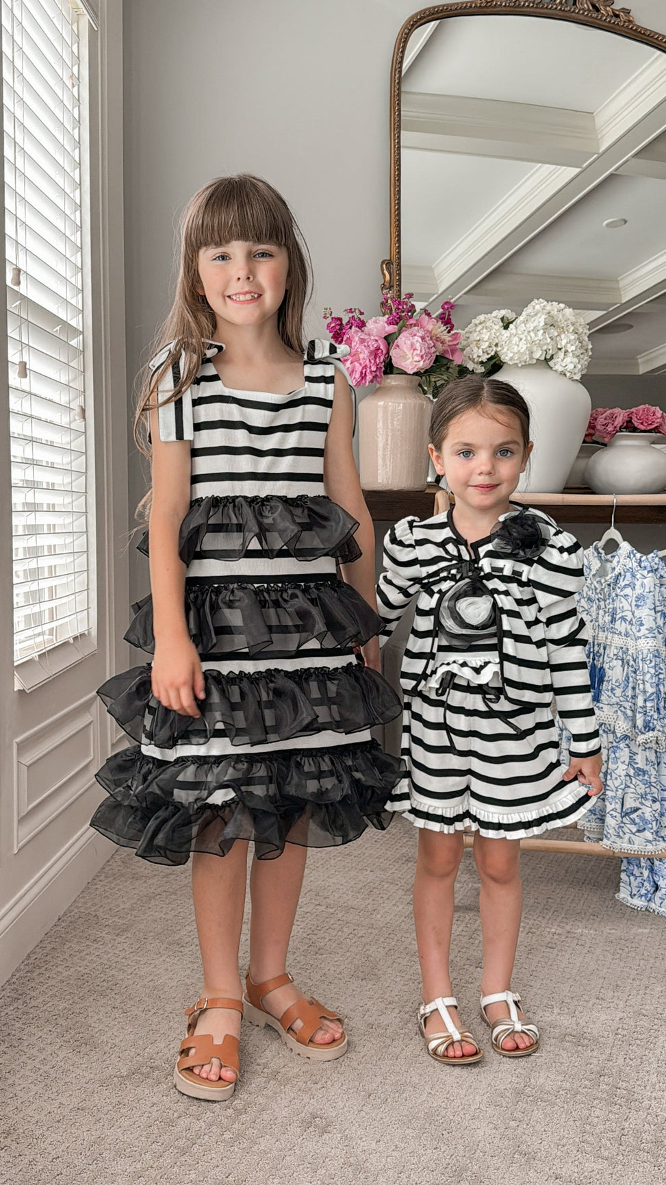 Girl | Monaco and Striped Dress | Black x White