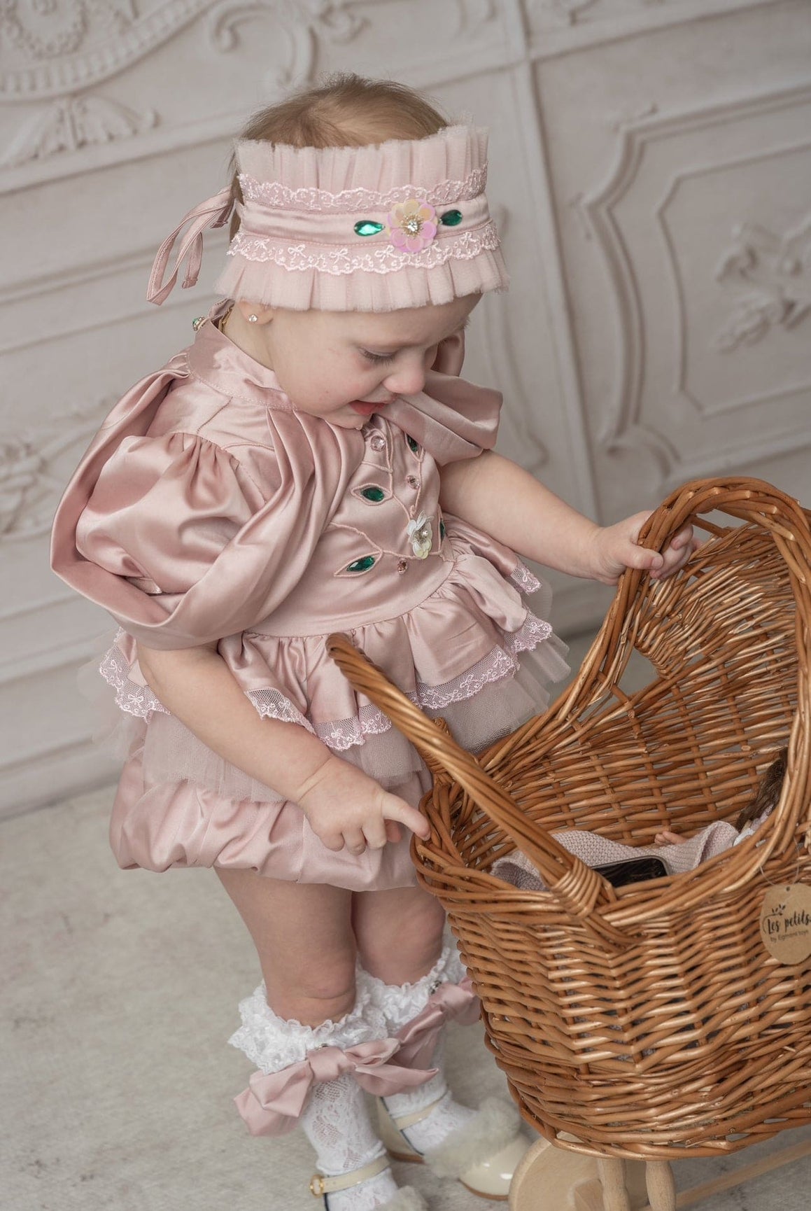 Girl | Satin Ballerina Romper | Pink
