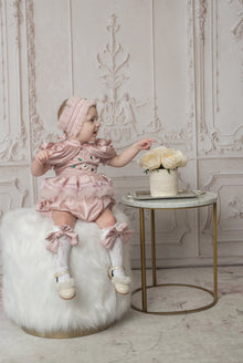 Girl | Satin Ballerina Romper | Pink