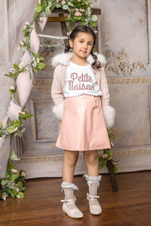 Girl | Vegan Leather Skirt | Pink