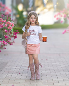 Girl | Vegan Leather Skirt | Pink