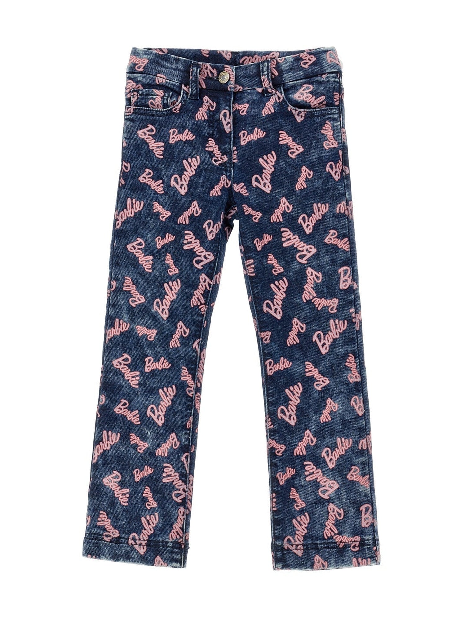 Girls | Barbie Logoed Denim Jeans | Stone Denim Blue