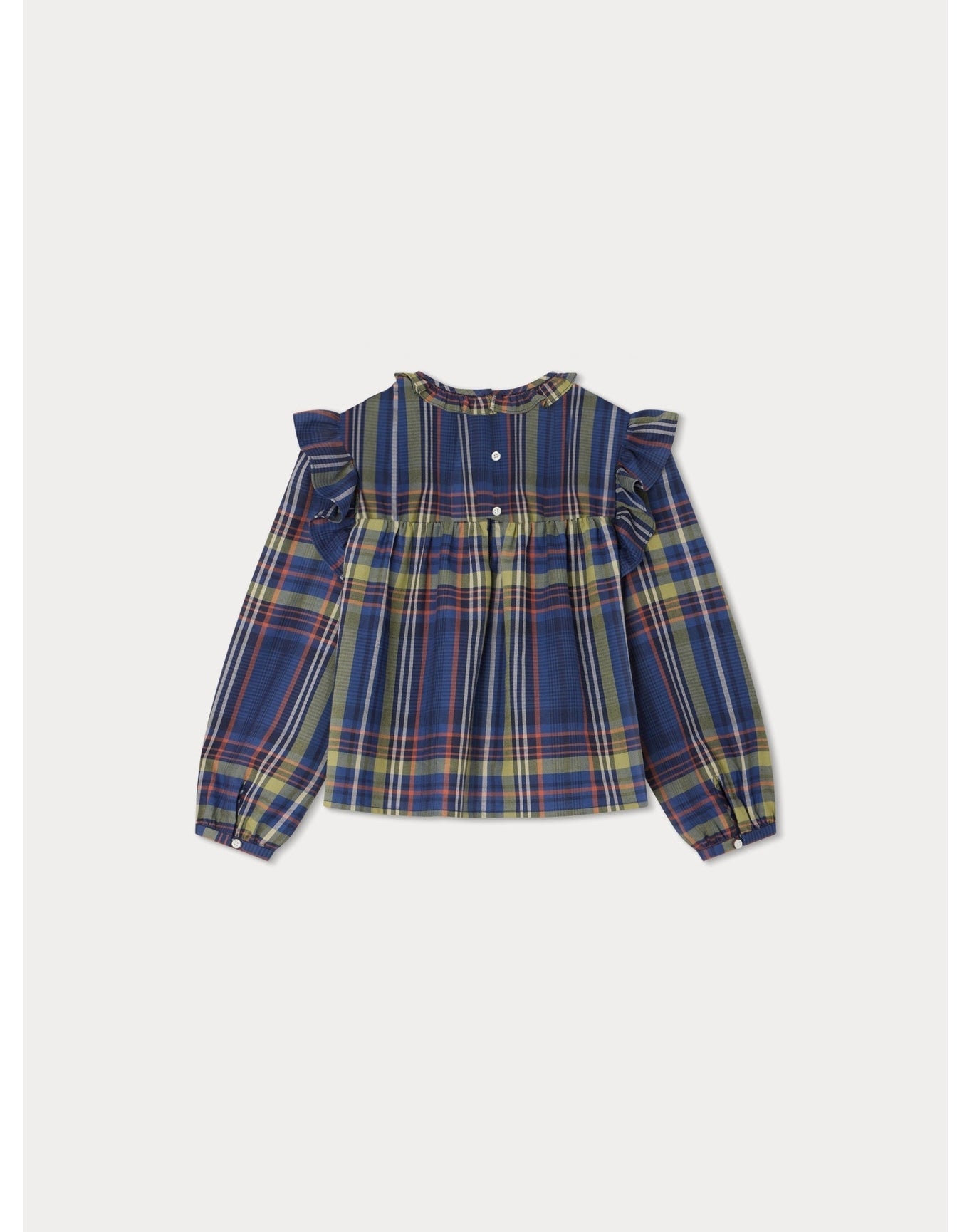 Girls | Domitille Blouse Tartan | 4Y-8Y | Navy