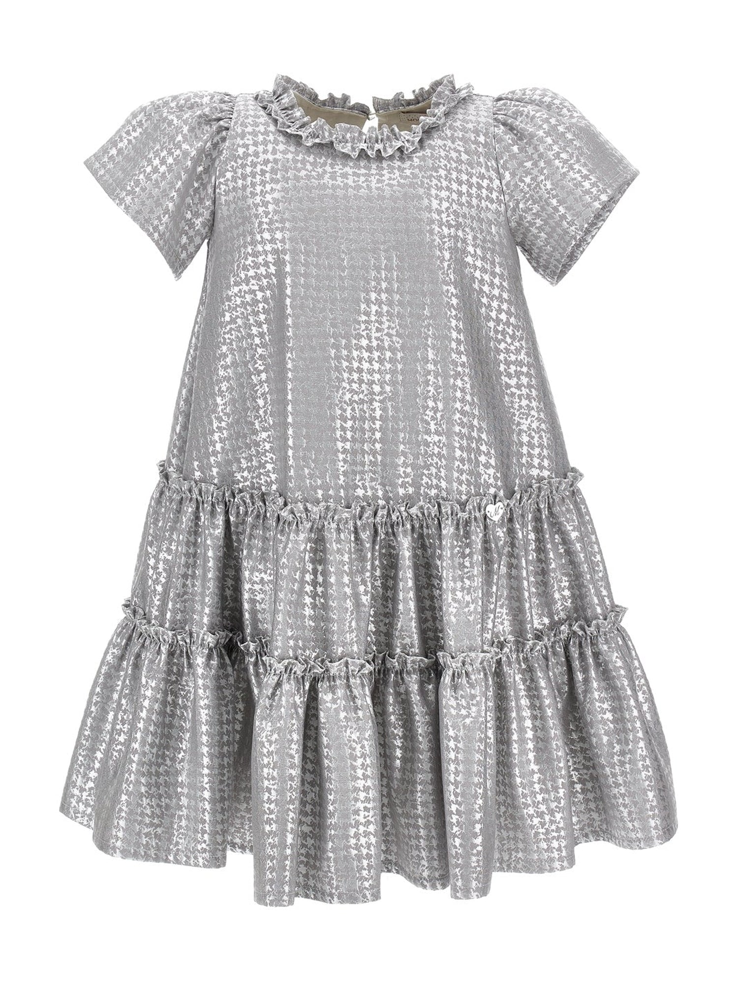 Girls | Houndstooth Jacquard Dress | Silver