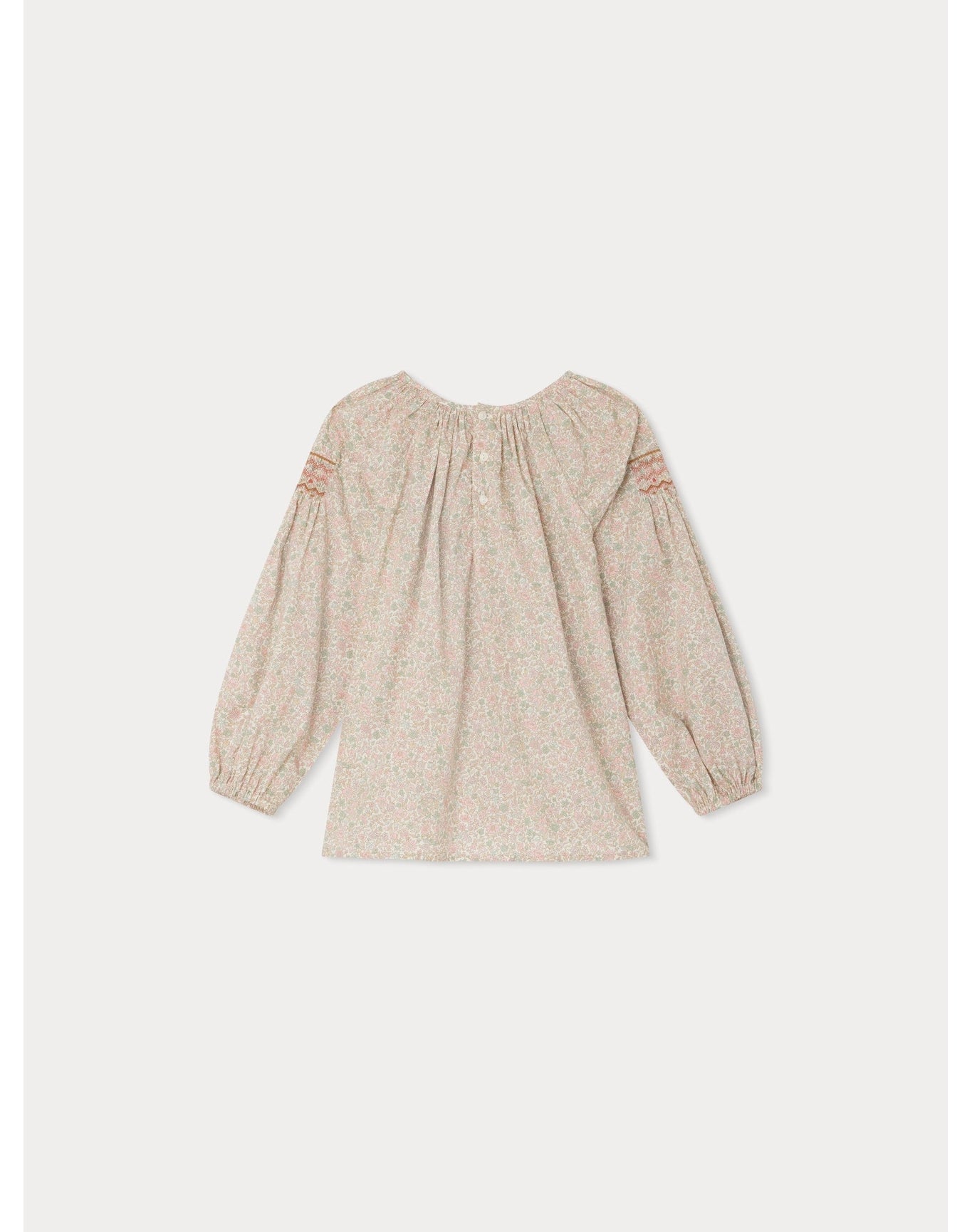 Girls | Poldie Smocked Blouse Flowers | 6Y-8Y | Pink