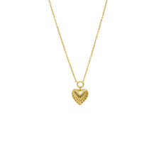 Gold Textured Heart Pendant Necklace - Adina's Jewels