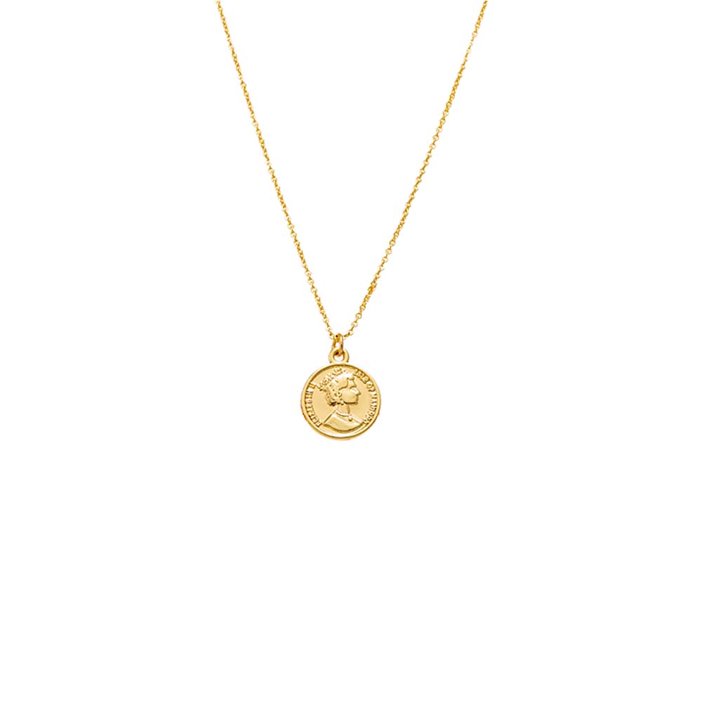 Gold / Small Lira Coin Pendant Necklace - Adina's Jewels