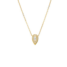 Gold Pave Teardrop Stone Pendant Necklace - Adina's Jewels