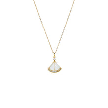 Mother of Pearl Pave & Mother Of Pearl Fan Shell Pendant Necklace - Adina's Jewels
