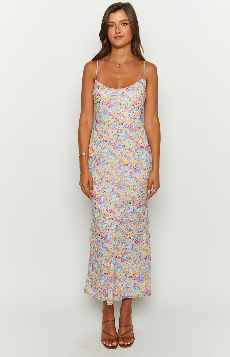 Good Days Painted Floral Maxi Dress | Pink