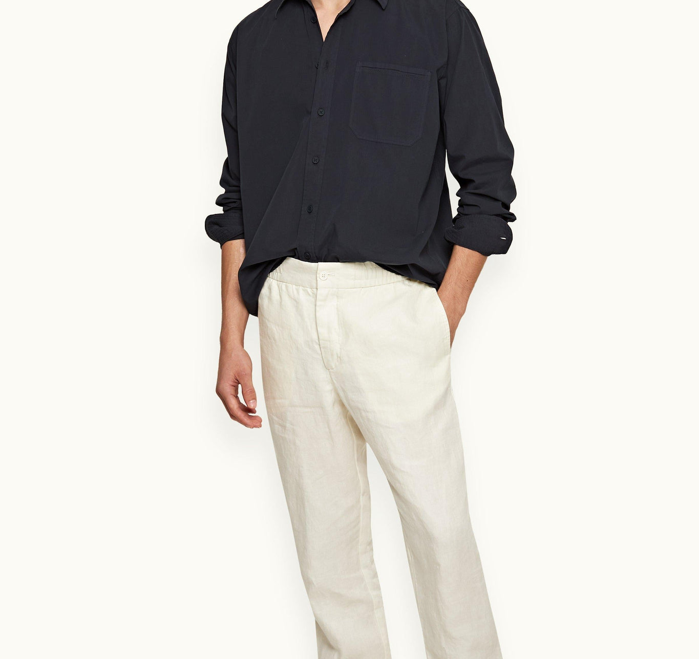 Grasmoor Relaxed Fit Classic Collar Organic Cotton Shirt | Night Iris