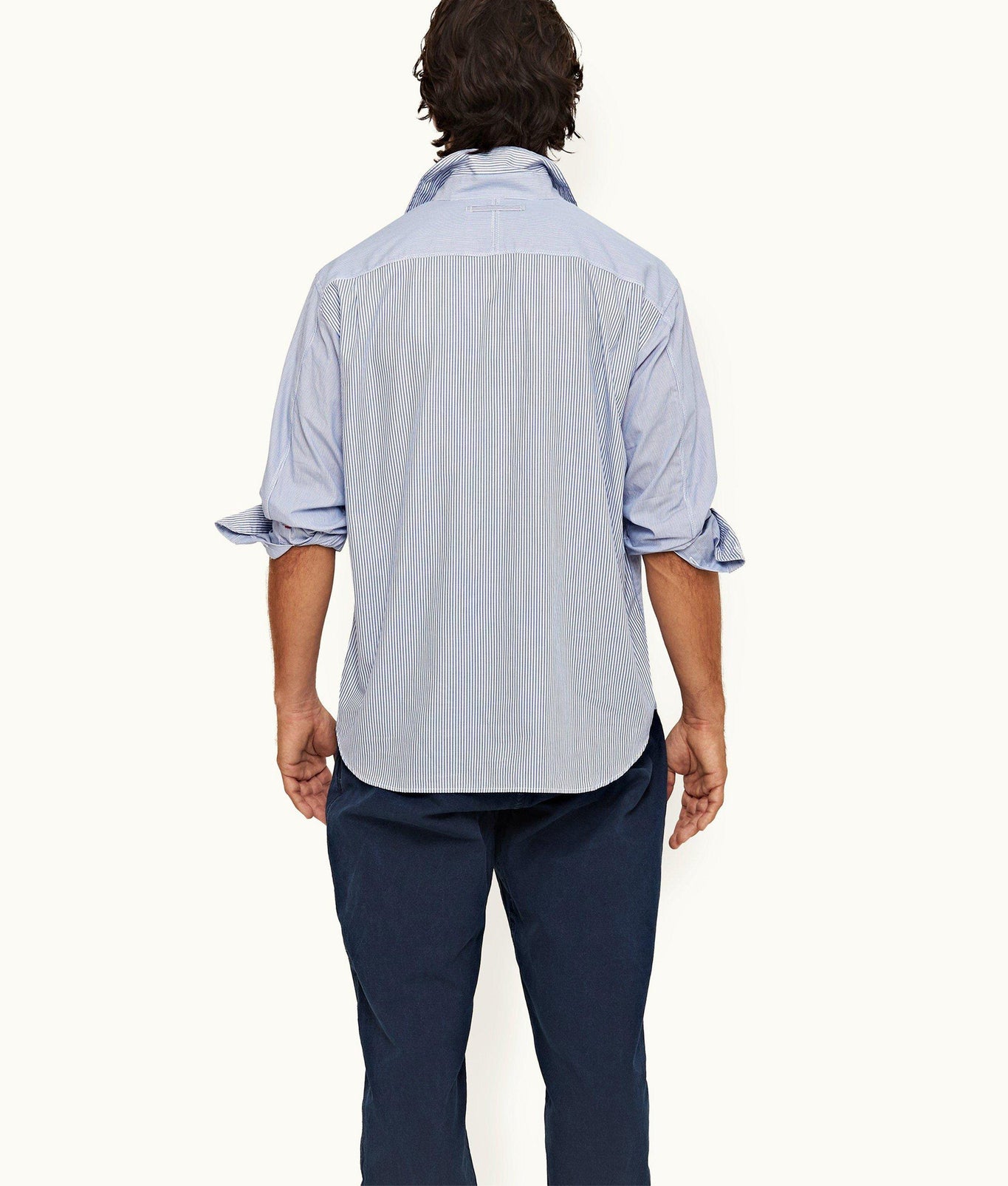 Grasmoor Stripe Classic Stripe Easy Fit Cotton Shirt | Signal Blue/White