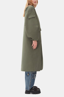 Green Tech Seersucker Oversized Shell Coat | Beetle