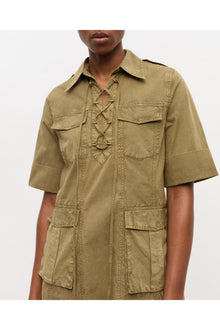 Green Washed Cotton Dress | Boa