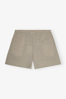 Grey Light Melange Suiting Elasticated Shorts | Alfalfa