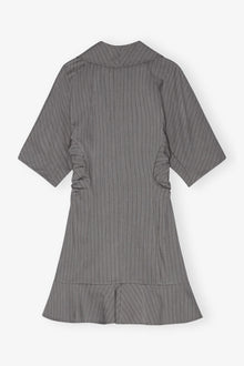Grey Striped Suiting Mini Dress | Mirage Gray