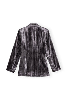 Grey Striped Velvet Blazer | Phantom
