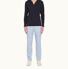 Griffon Linen Tailored Fit Linen Trousers | Light Blue