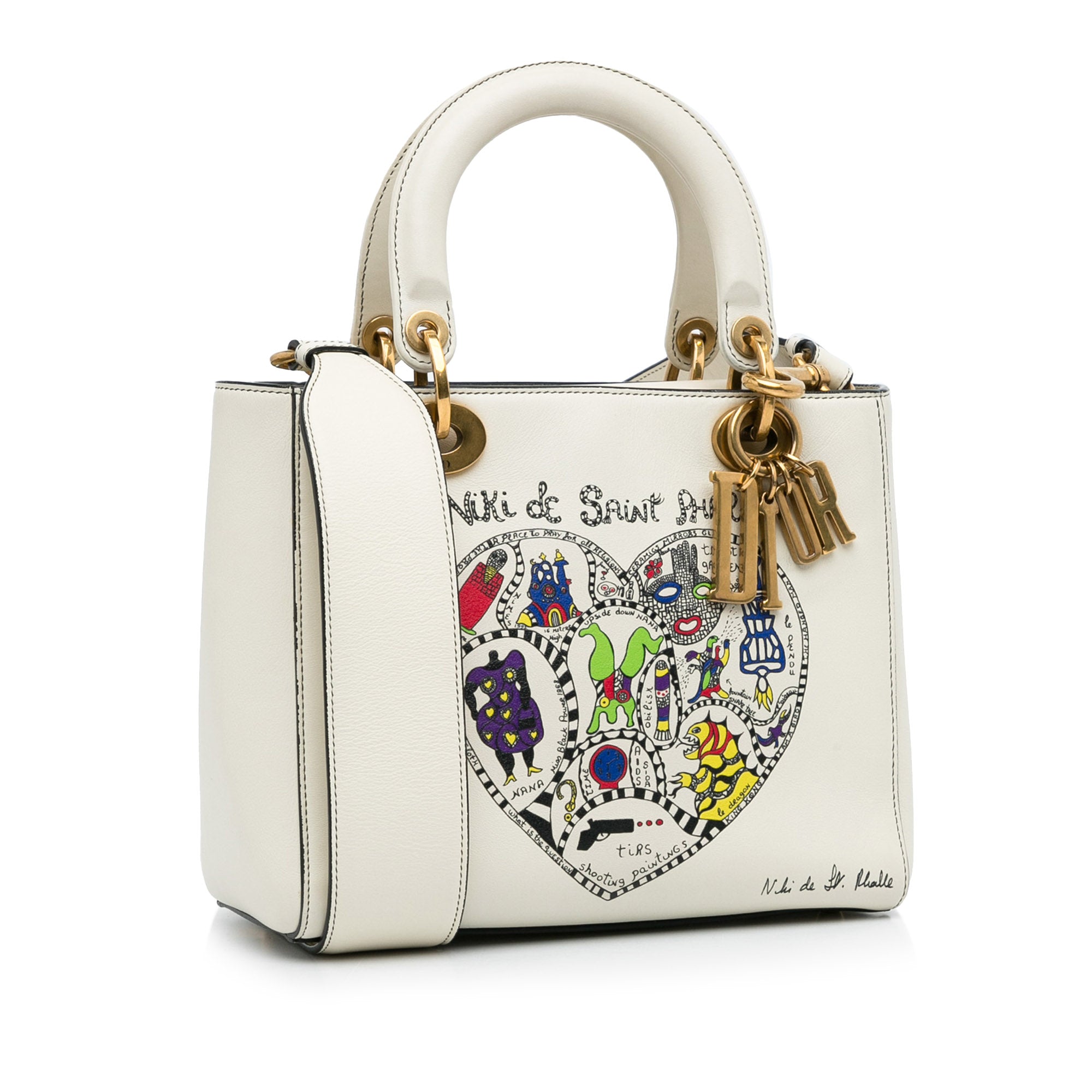 Dior Pre-Owned Niki De Saint Phalle Medium Calfskin Lady Dior | Women | White