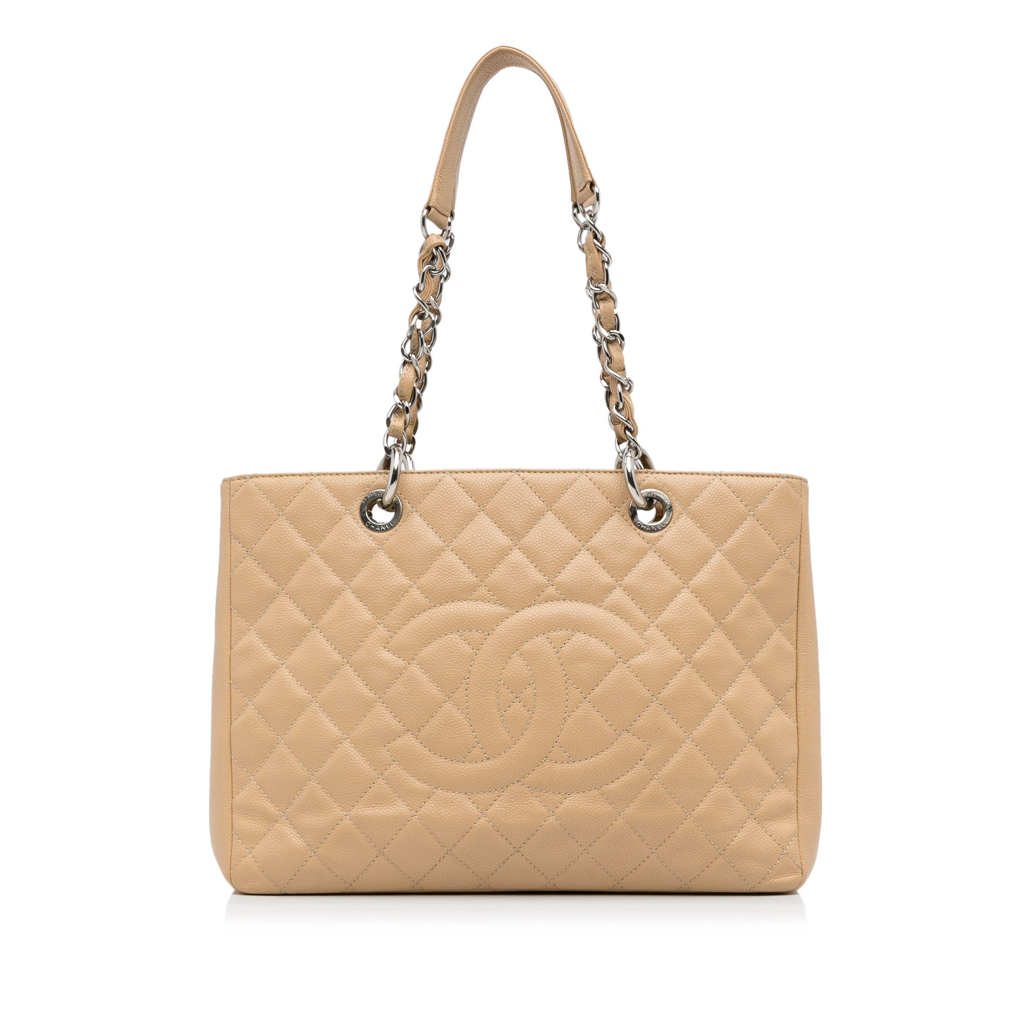 Chanel Pre-Owned Caviar Grand Shopping Tote | Women | Brown x Light Beige