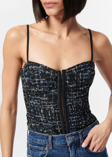 Alaba Bodysuit | Navy Tweed