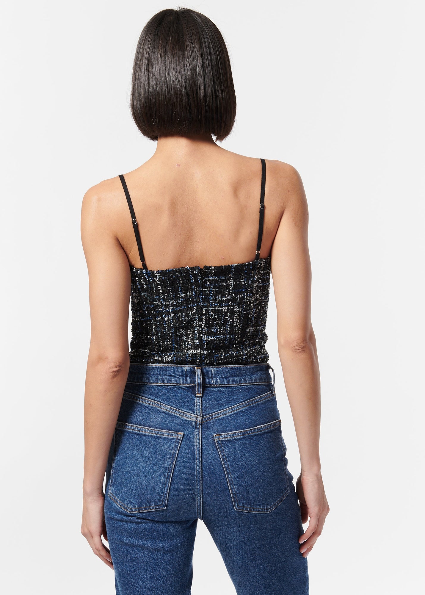 Alaba Bodysuit | Navy Tweed