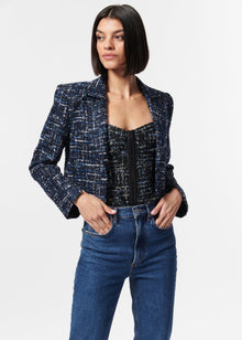 Alaba Bodysuit | Navy Tweed