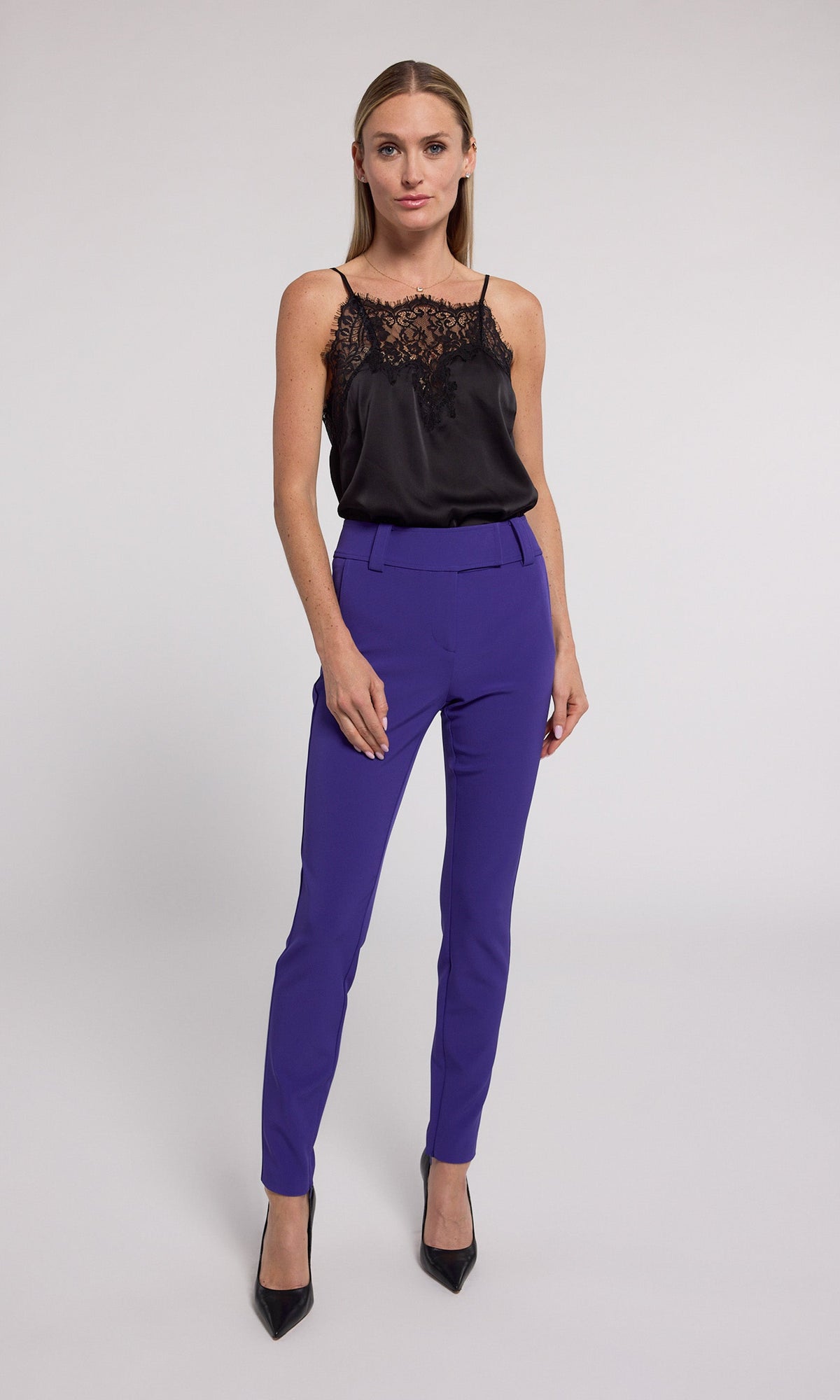 Alexandra Crepe Pants | Power Purple