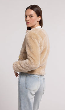 Jen Faux Lamb Fur Jacket | Truffle