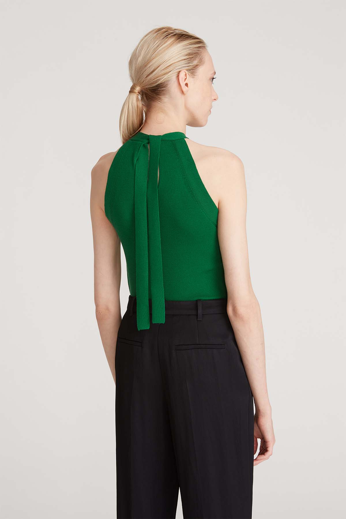 Halston | Bailey Merino Wool Halter Knit Jade | Jade