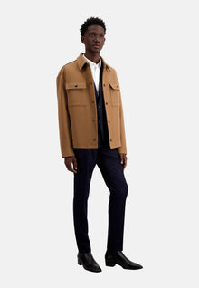 Wool-Blend Overshirt Jacket | Men | Camel