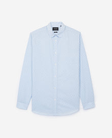 Slim-Fit Cotton Shirt | Men | Sky