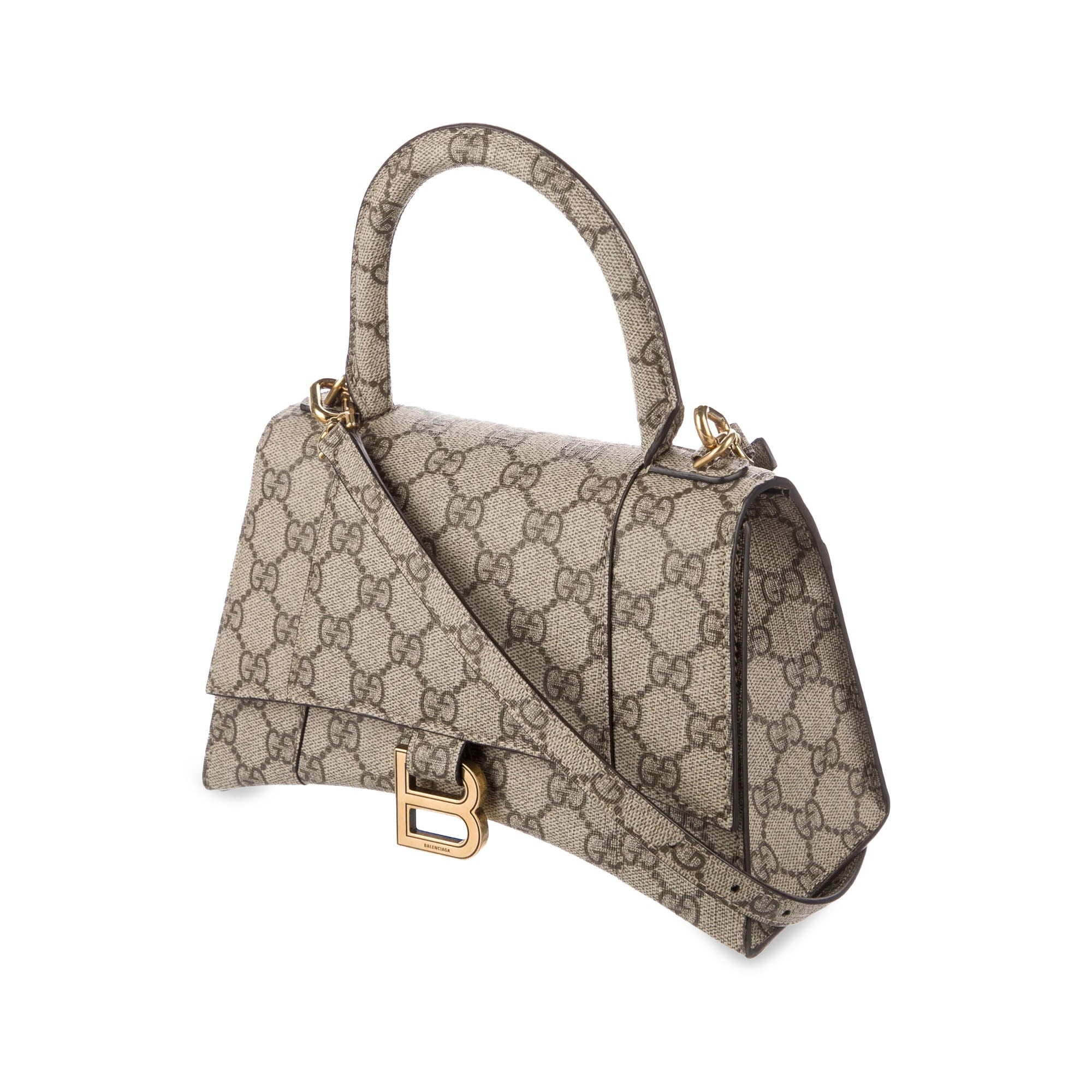 Gucci Pre-Owned Small The Hacker Project GG Supreme Hourglass Satchel | Women | Brown x Beige