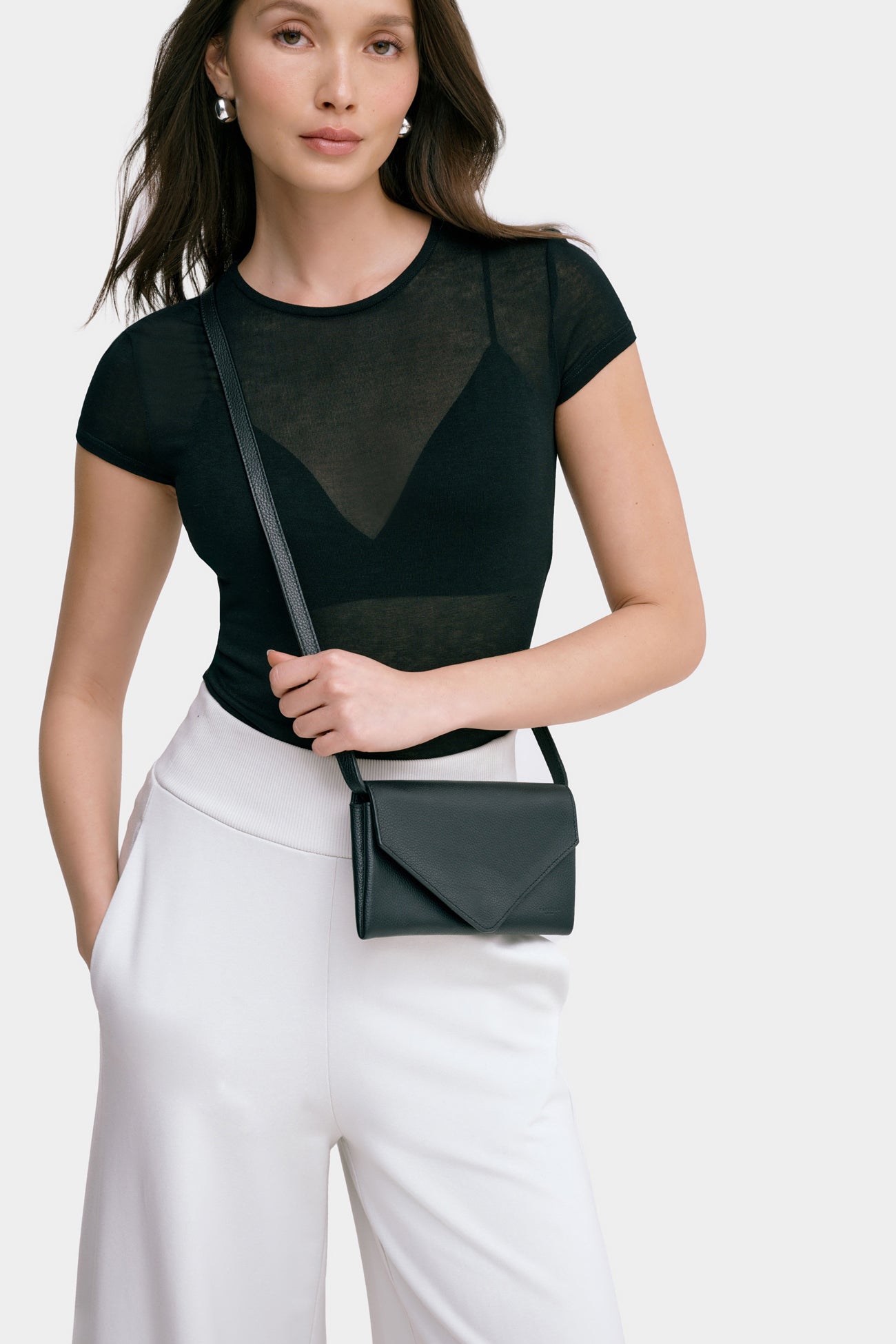 Khalin Crossbody Purse | Black Pebble