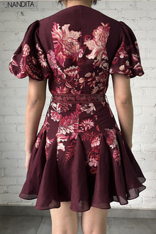 Short Dress | Red/Beige